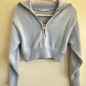 Zara Soft Blue Knit Sweater